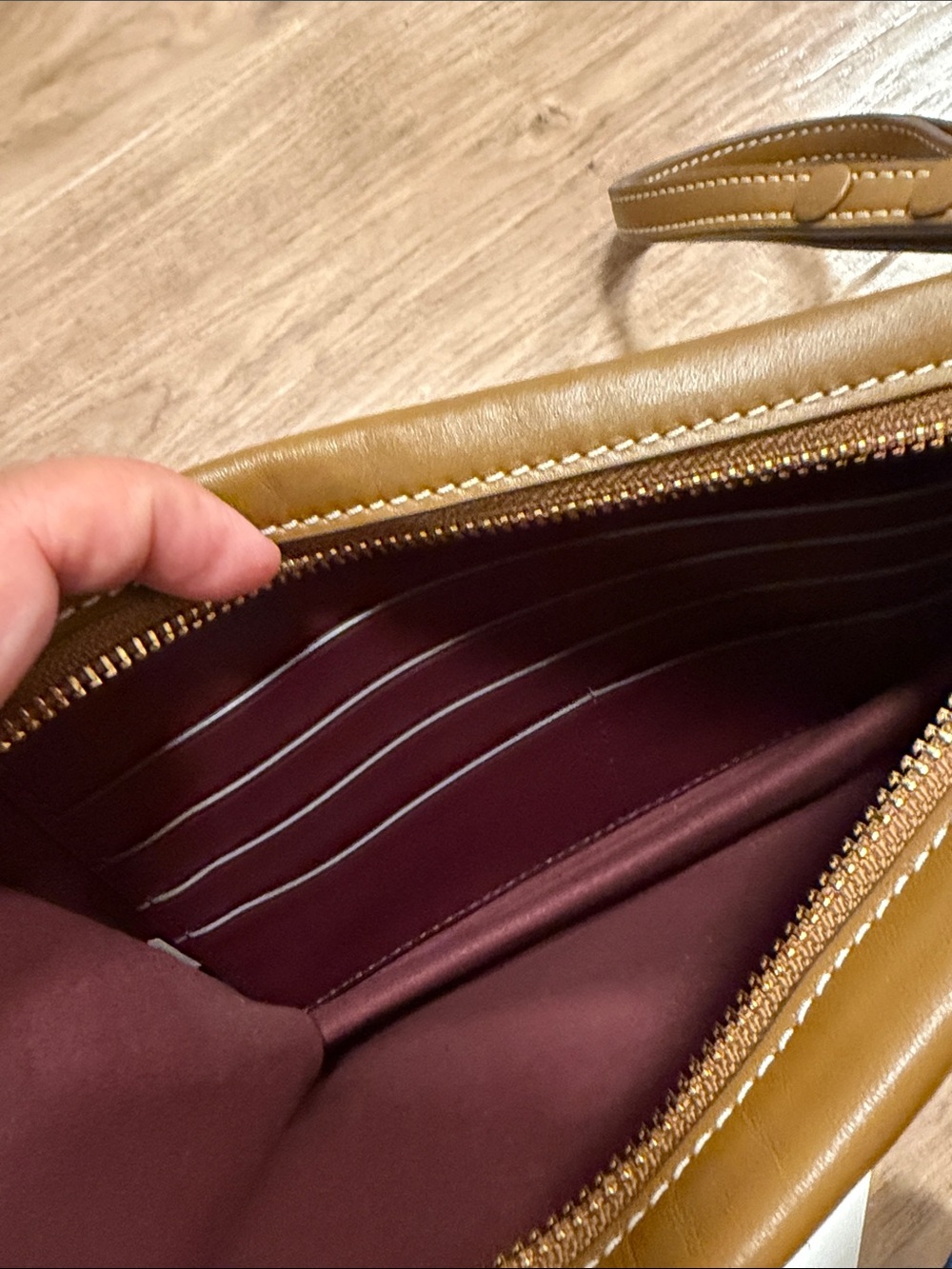 Tory Burch Beige Monogram multi use wristlet - Picture 2 of 5